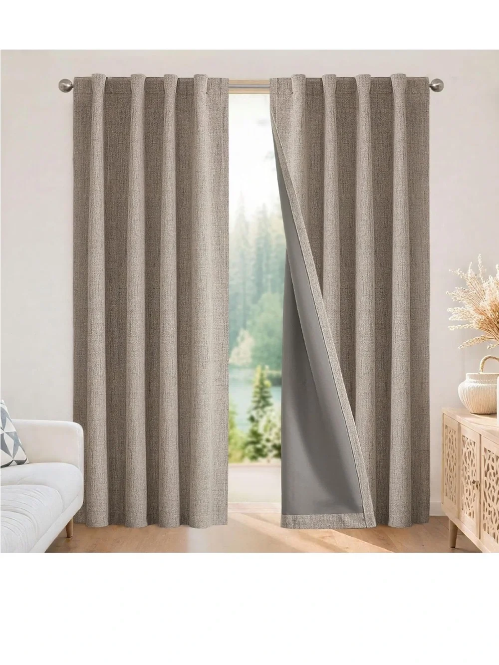 Neutral Taupe Blackout Grommet Curtain (set of 2)